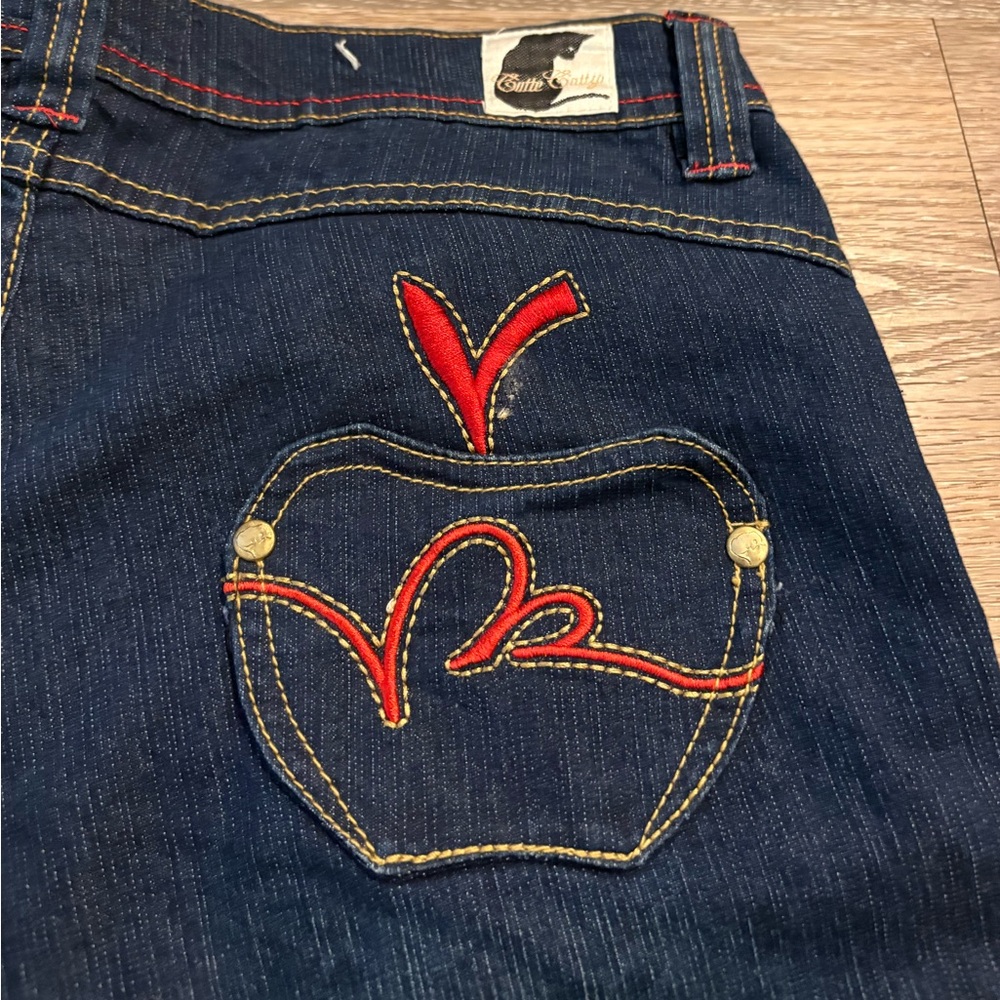 CUTIE CATTY Y2K apple bottom low rise jeans Deadstock nwt XS - Picture 4 of 8